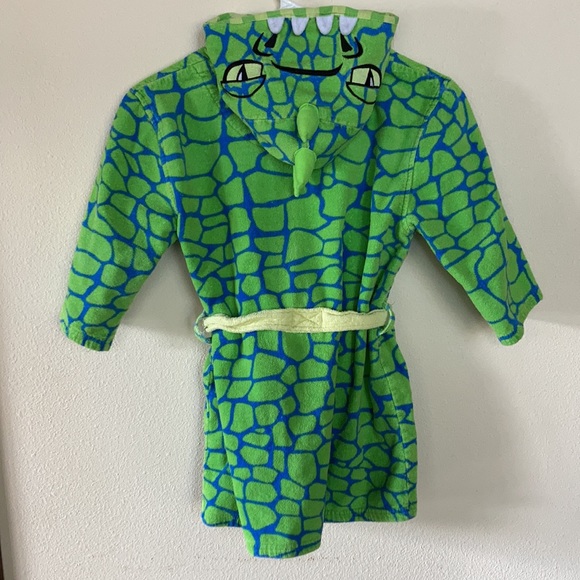 SAINT EVE Dinosaur Swim Coverup Bathrobe With Hood Size Small 7/8 - Picture 2 of 12